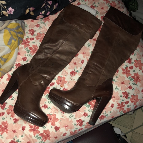 Carlos Brown Tall Heel Boots - Picture 2 of 4